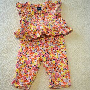Old Navy Floral Ruffle Sleeve Top and Bottoms